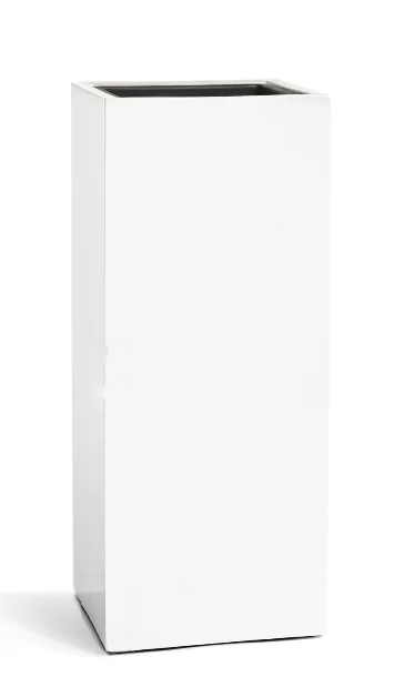 Кашпо TREEZ Effectory — Gloss — Высокий куб — Белый глянцевый лак