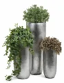 Кашпо TREEZ Effectory — Metal — Высокий конус Giant — Серебро
