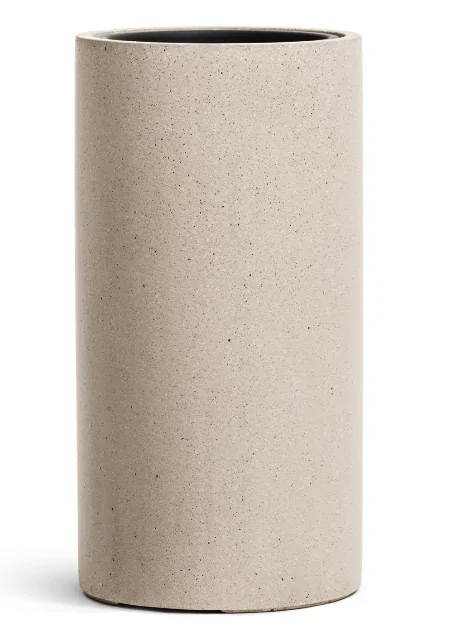 Кашпо TREEZ Effectory — Beton — Высокий цилиндр — Белый песок