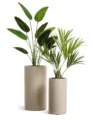 Кашпо TREEZ Effectory — Beton — Высокий цилиндр — Белый песок